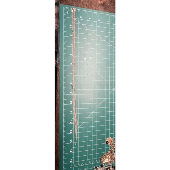 Necklace 925 sterling 3 strands lariat style pre-owned light gold - Picture 9 of 10